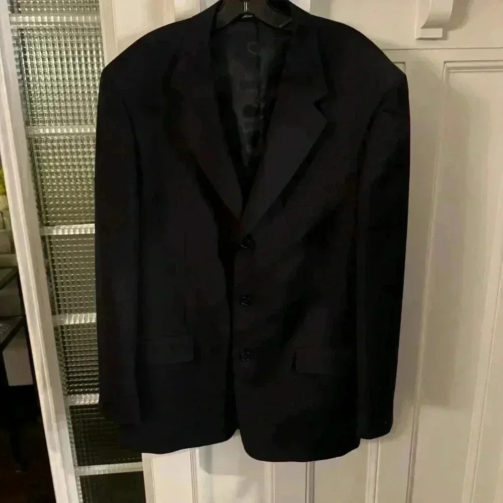 Louis Dell’ Olio men’s navy blue blazer made in Italy  100% wool size 41R